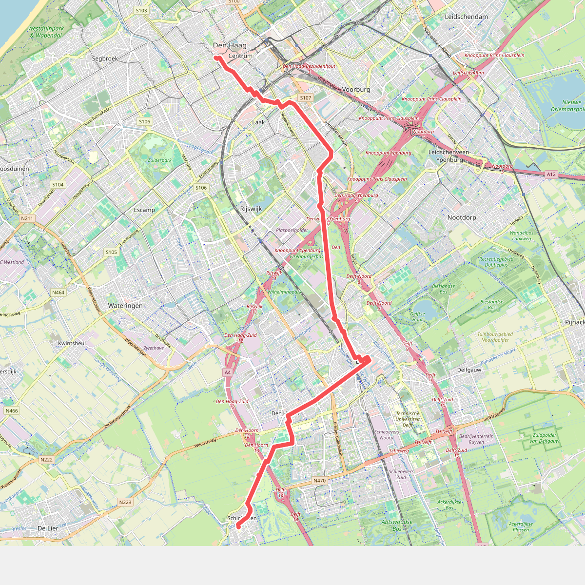Den Haag - Schipluiden · Jacobsweg Die Haghe etappe 3