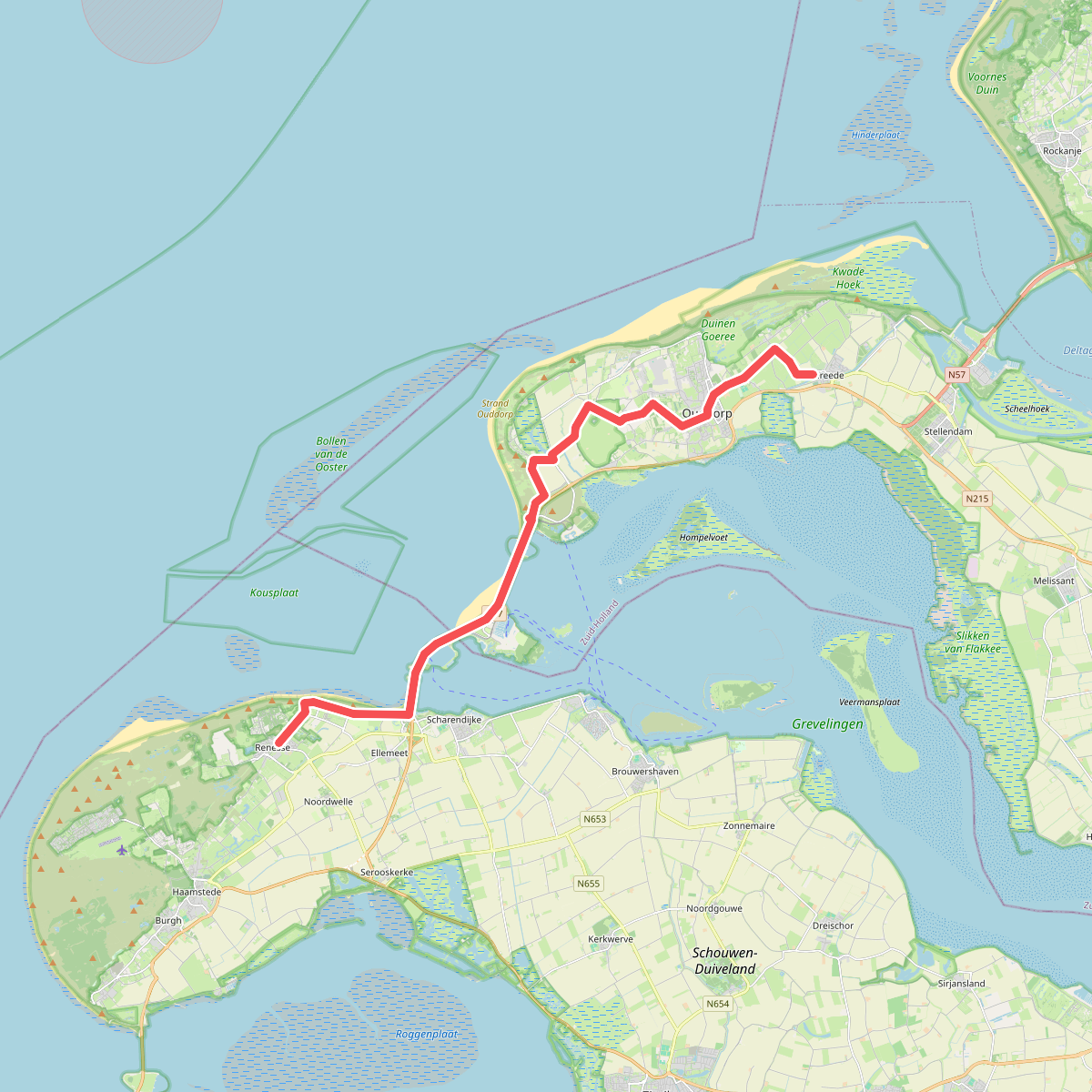 Goedereede - Renesse · Jacobsweg Die Haghe etappe 6