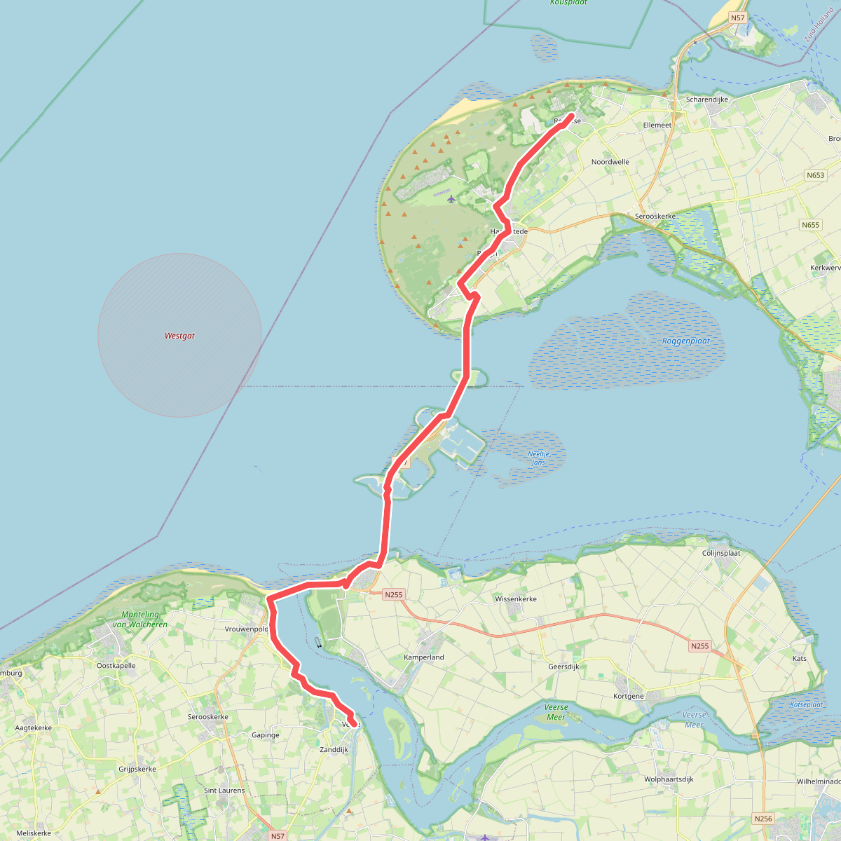 Renesse - Veere · Jacobsweg Die Haghe etappe 7