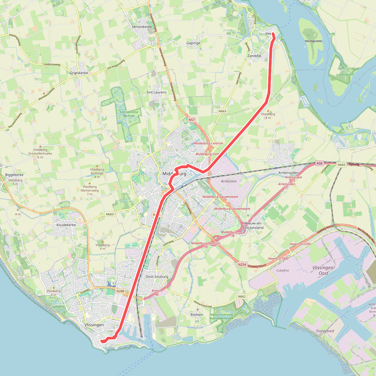 Veere - Vlissingen · Jacobsweg Die Haghe etappe 8
