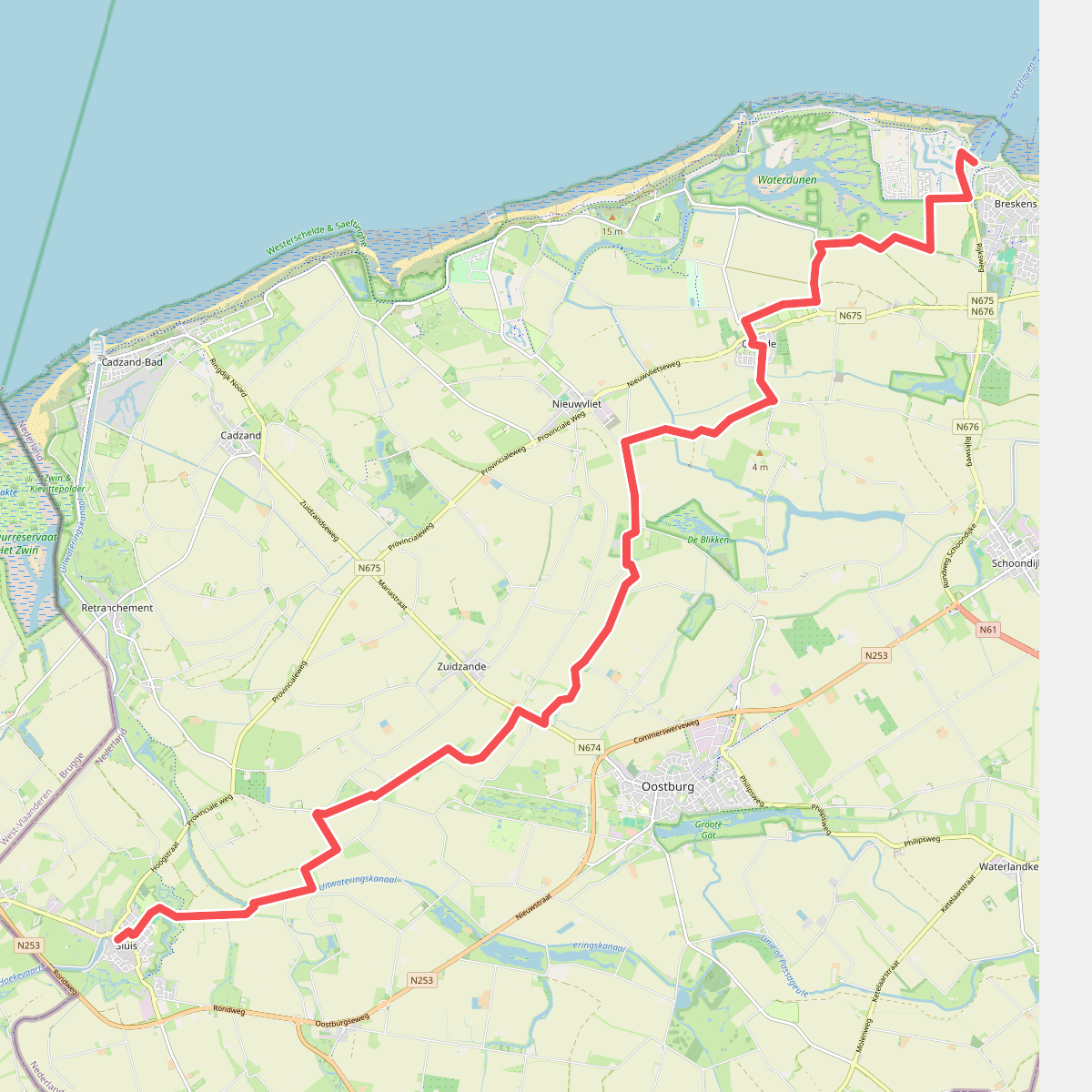 Vlissingen - Sluis · Jacobsweg Die Haghe etappe 9