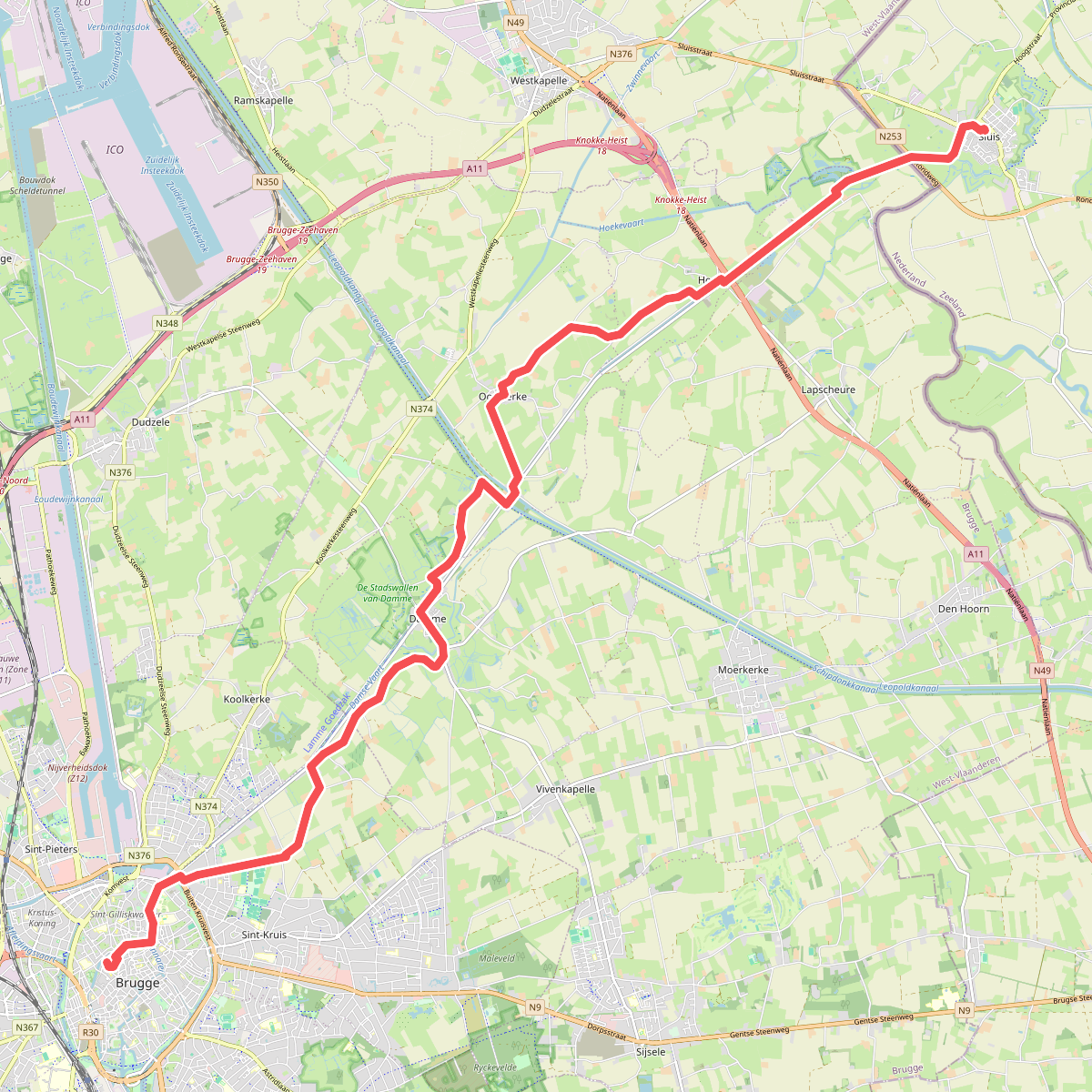 Sluis - Brugge · Jacobsweg Die Haghe etappe 10