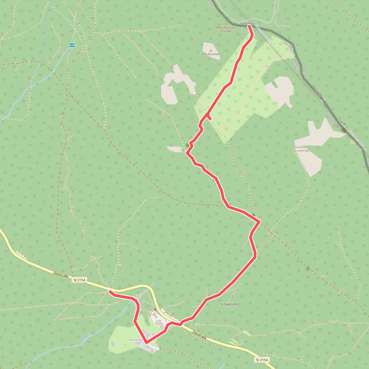 Lo 8 Altlohberghütte – Grenzsteig (Lohberg)