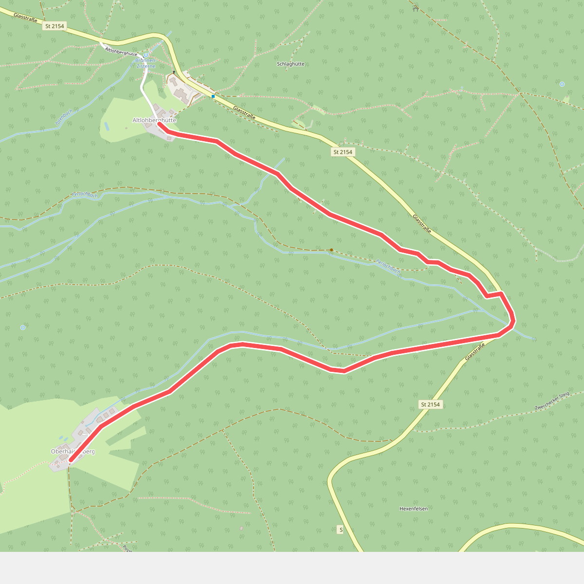 Markierte Verbindung Oberhaiderberg - Altlohberghütte