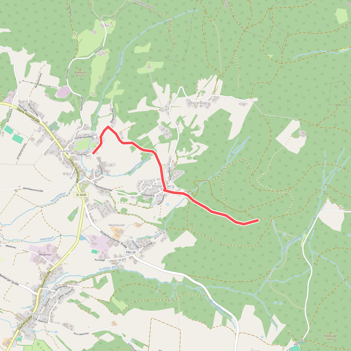 Goldsteig Zuweg Nr.21, Grainet - Kohlstattbrunn