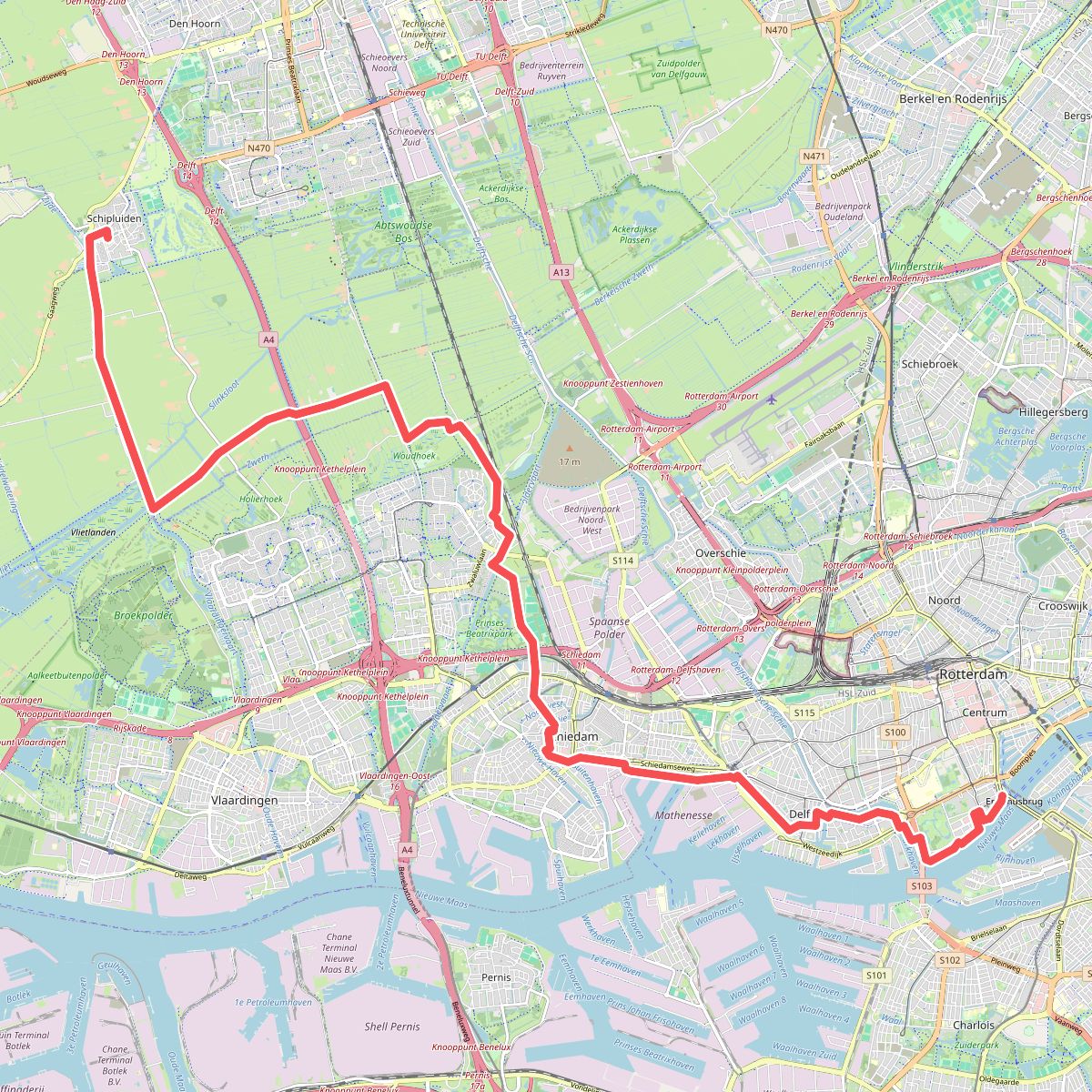 Schipluiden - Rotterdam · Jacobsweg Thuredrecht etappe 1