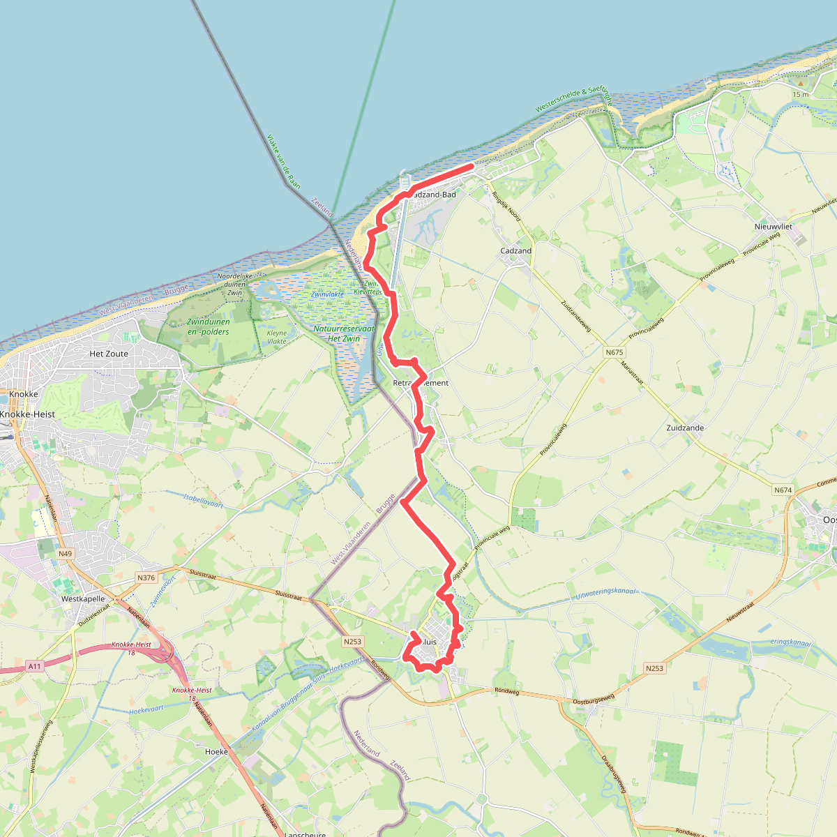 Sluis - Cadzand-Bad · Nederlands Kustpad 1 etappe 1