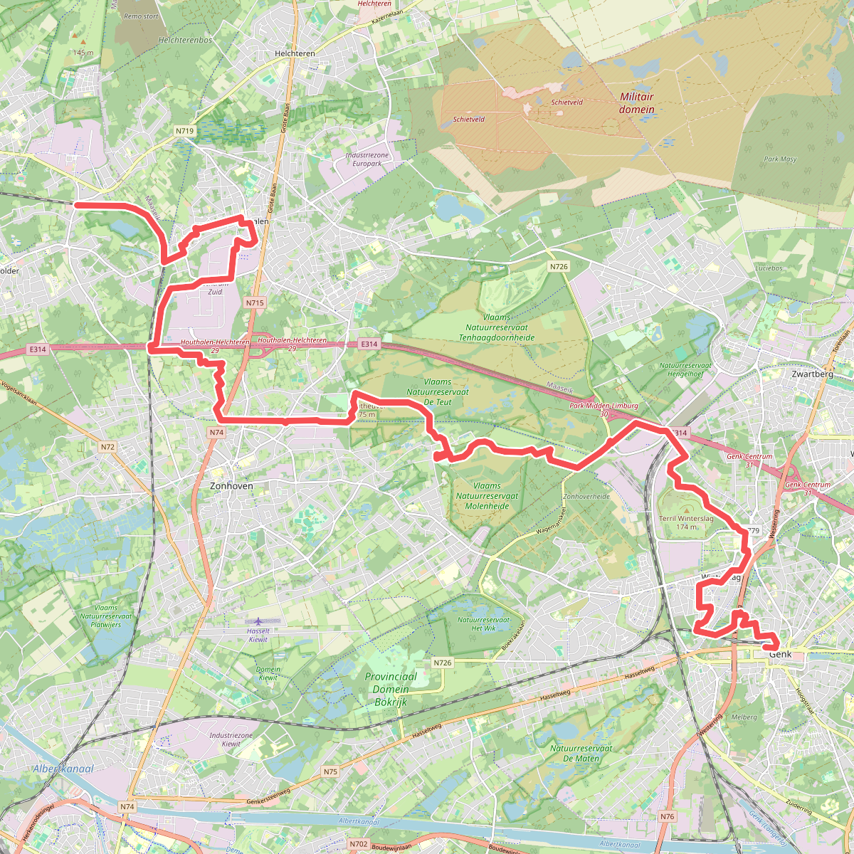 Station Genk - Station Zolder · Limburgse Mijnen etappe 4