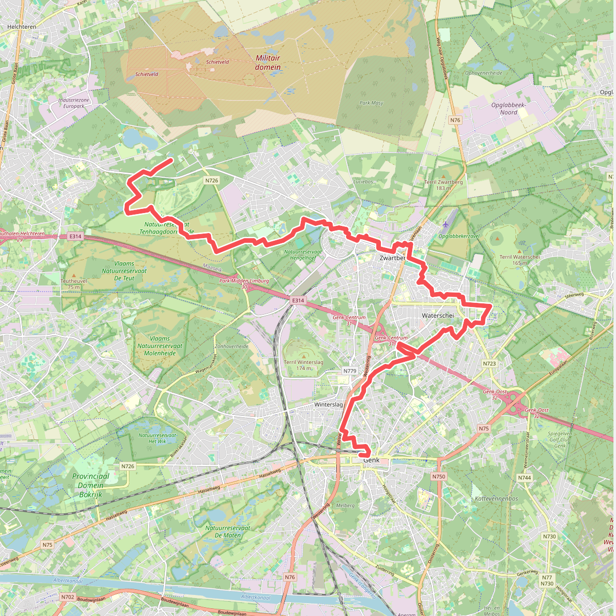 Kelchterhoef - Station Genk · Limburgse Mijnen etappe 8