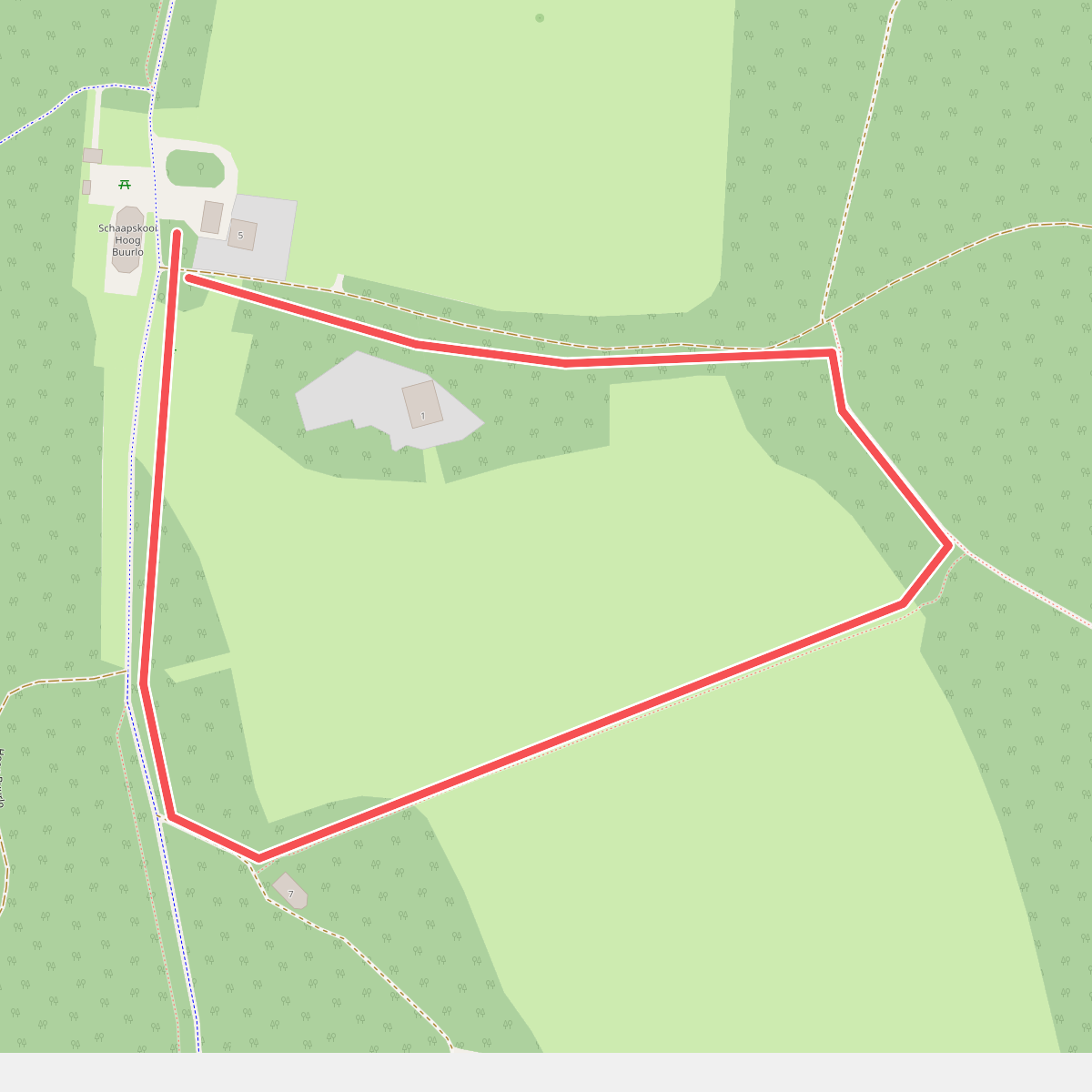 Wandelroute schaapskooi Hoog Buurlo