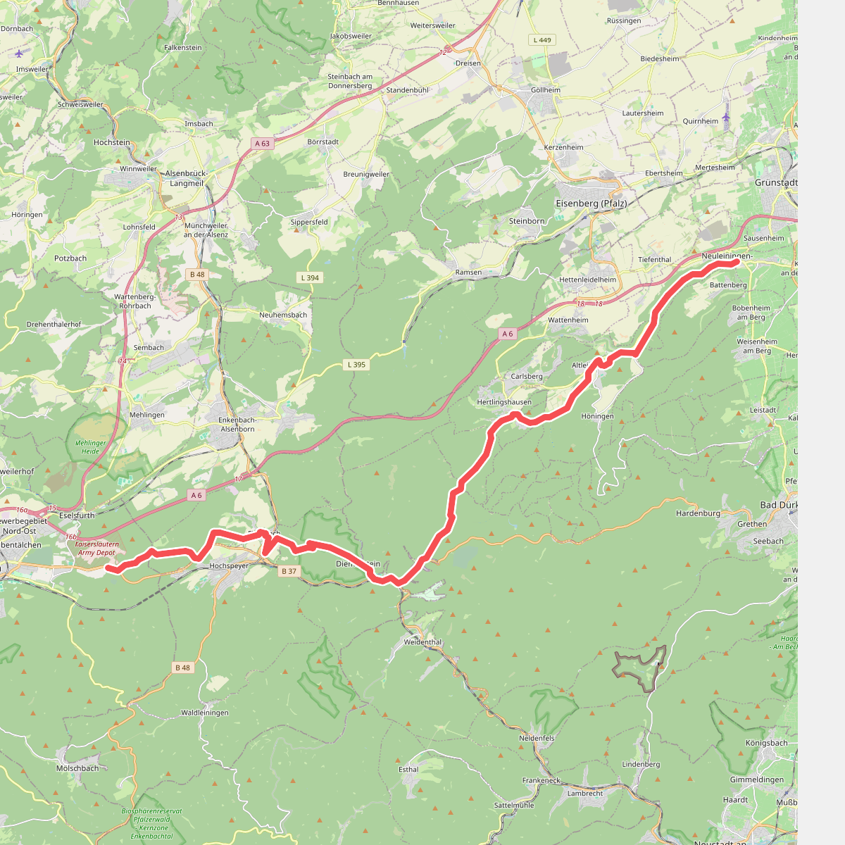 Pfälzerwald Grün-Roter Balken