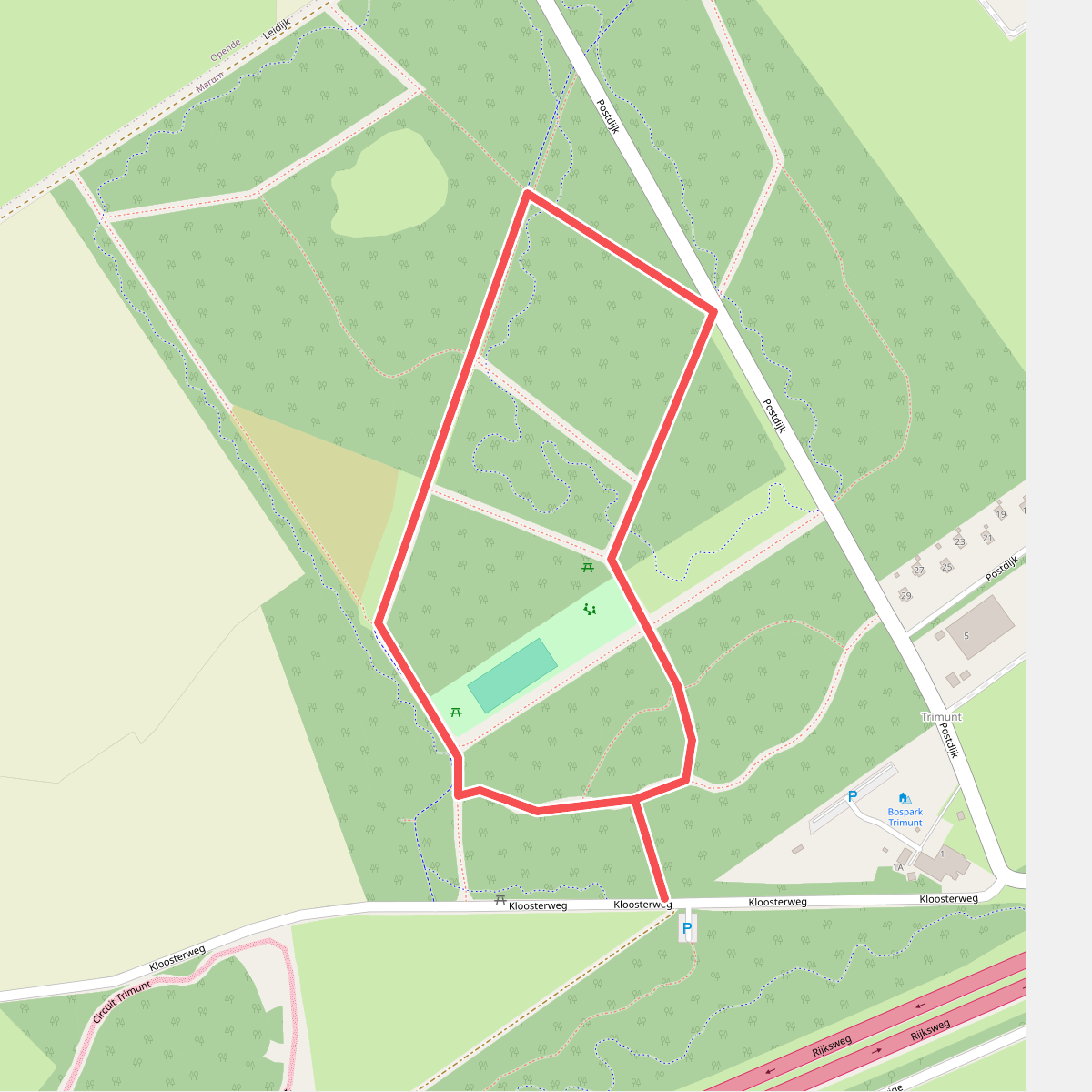 Wandelroute familiepad Trimunt