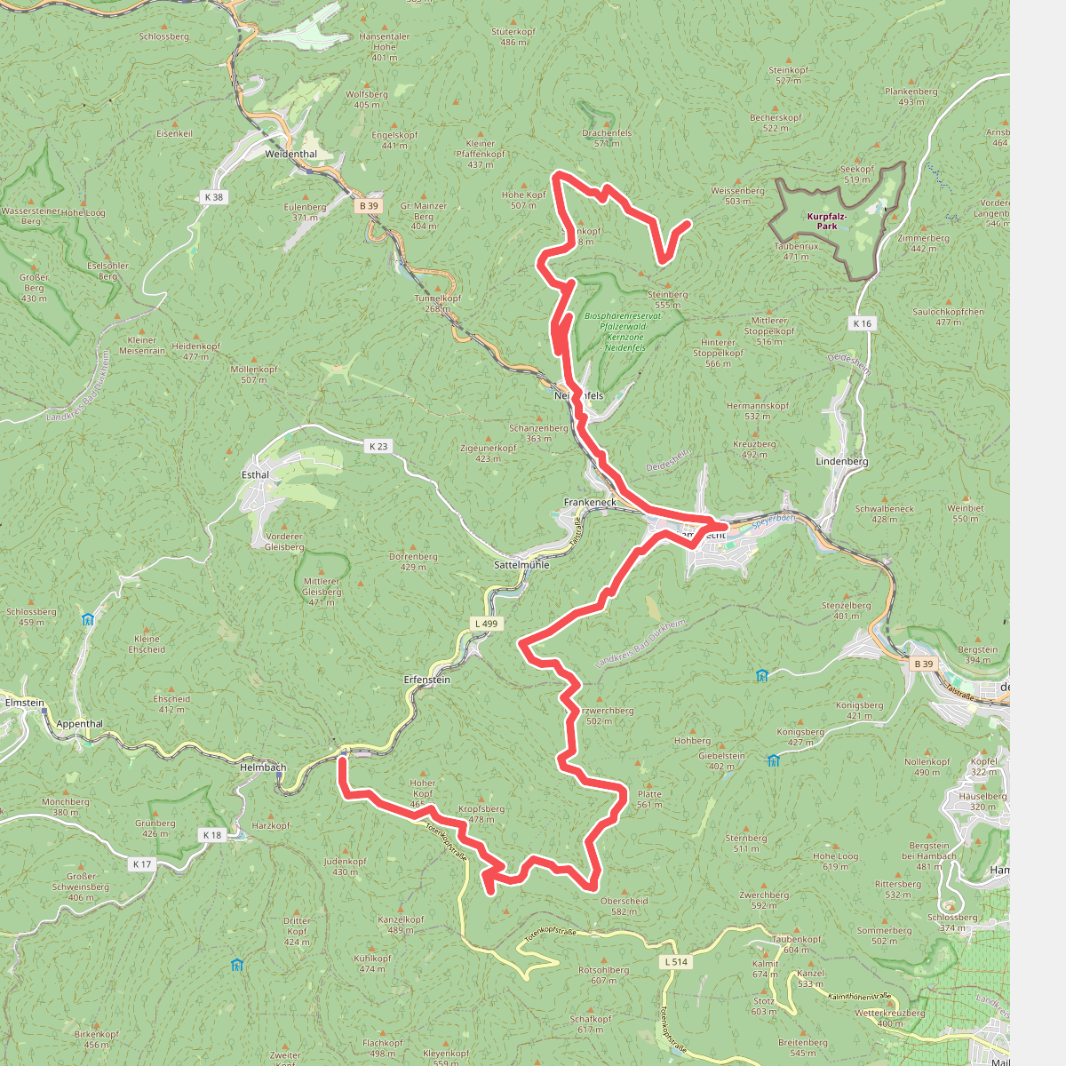 Pfälzerwald Roter Balken (Lambertskreuz <=> Beitenstein)