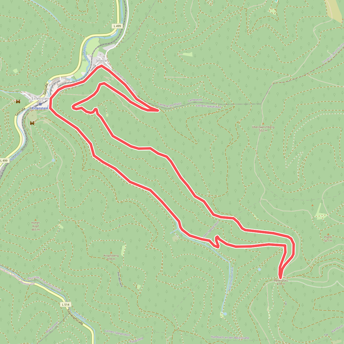 Rundwanderweg 2, Parkplatz Spangenberg