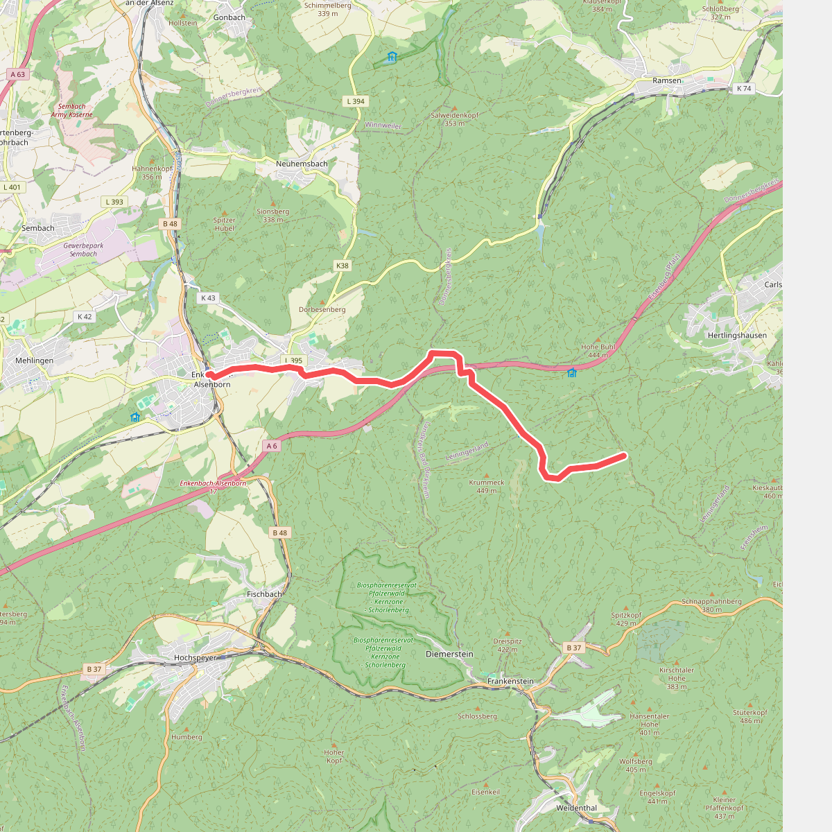 Pfälzerwald Weiß-Gelber Balken
