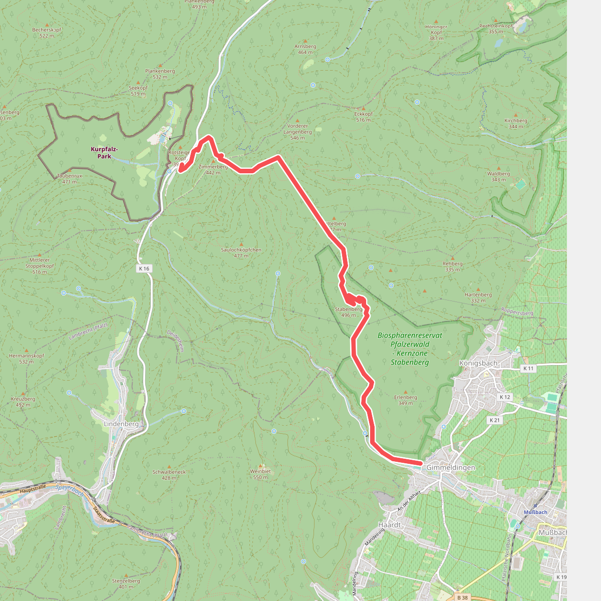 Pfälzerwald Rot-Weißer Balken