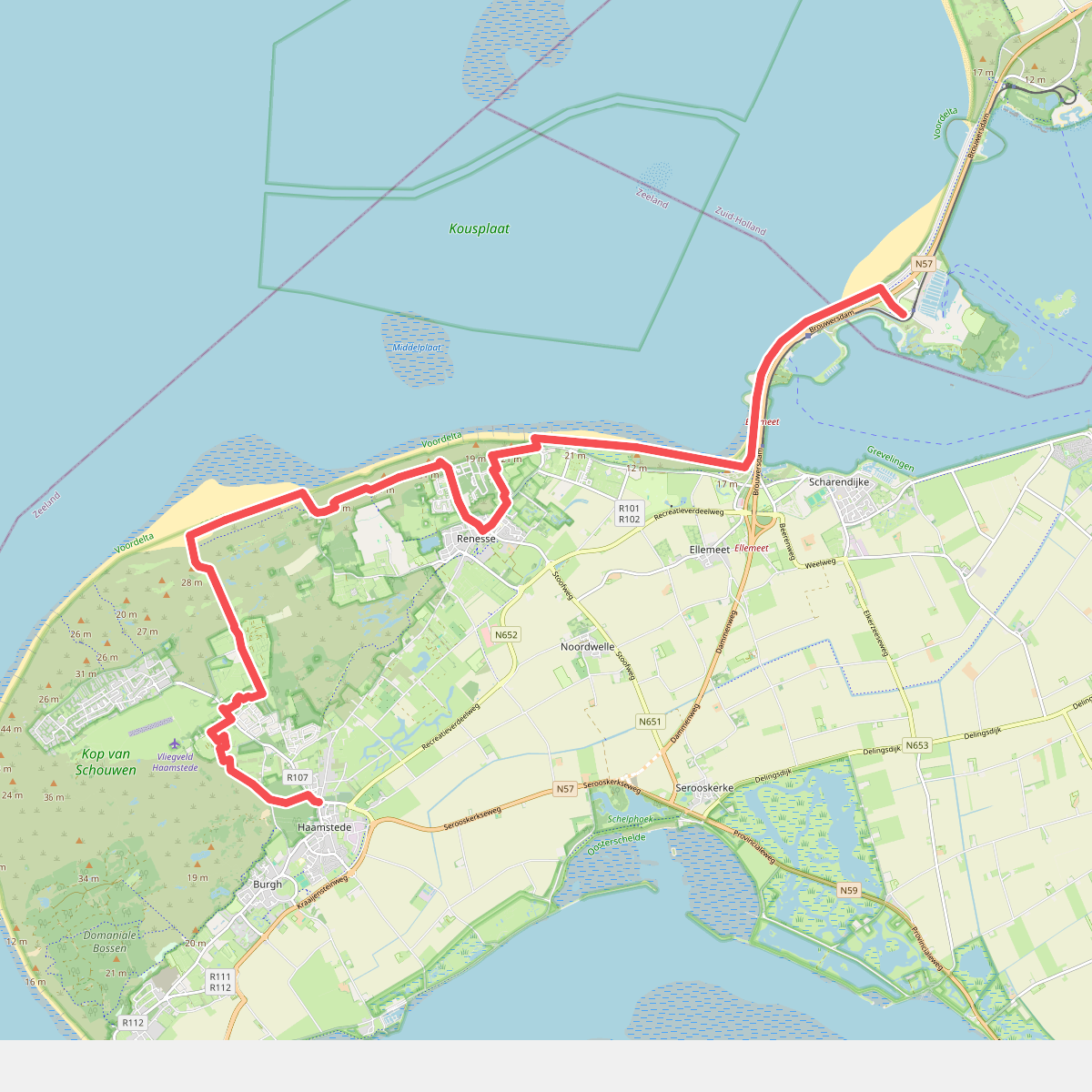 Burgh Haamstede - Port Zelande · Nederlands Kustpad 1 etappe 6