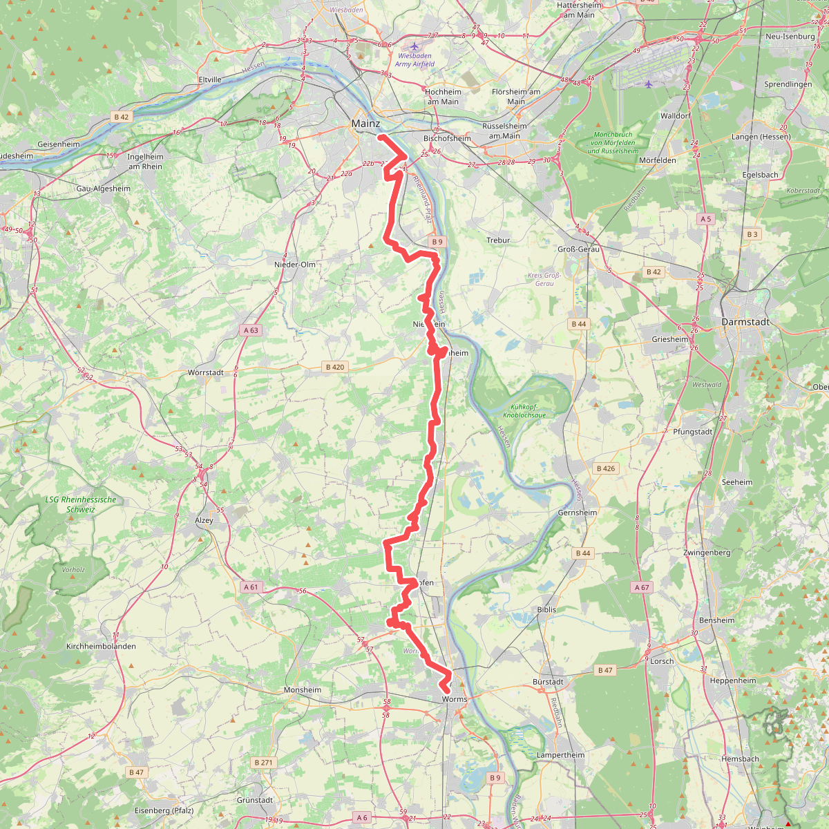 Rheinterrassenweg (Stammstrecke)
