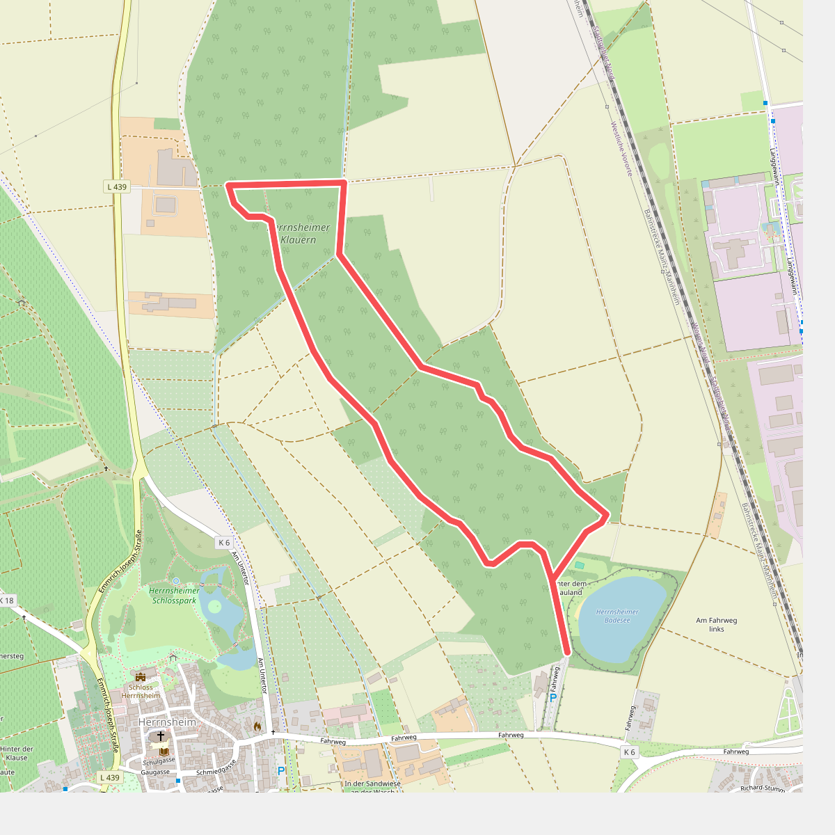 Waldpfad in den Herrnsheimer Klauern