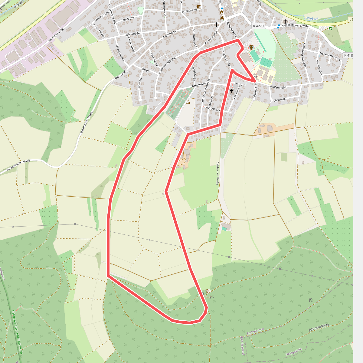Rundwanderweg Eschelbronn Sporthalle 2: Weißeberg-Weg