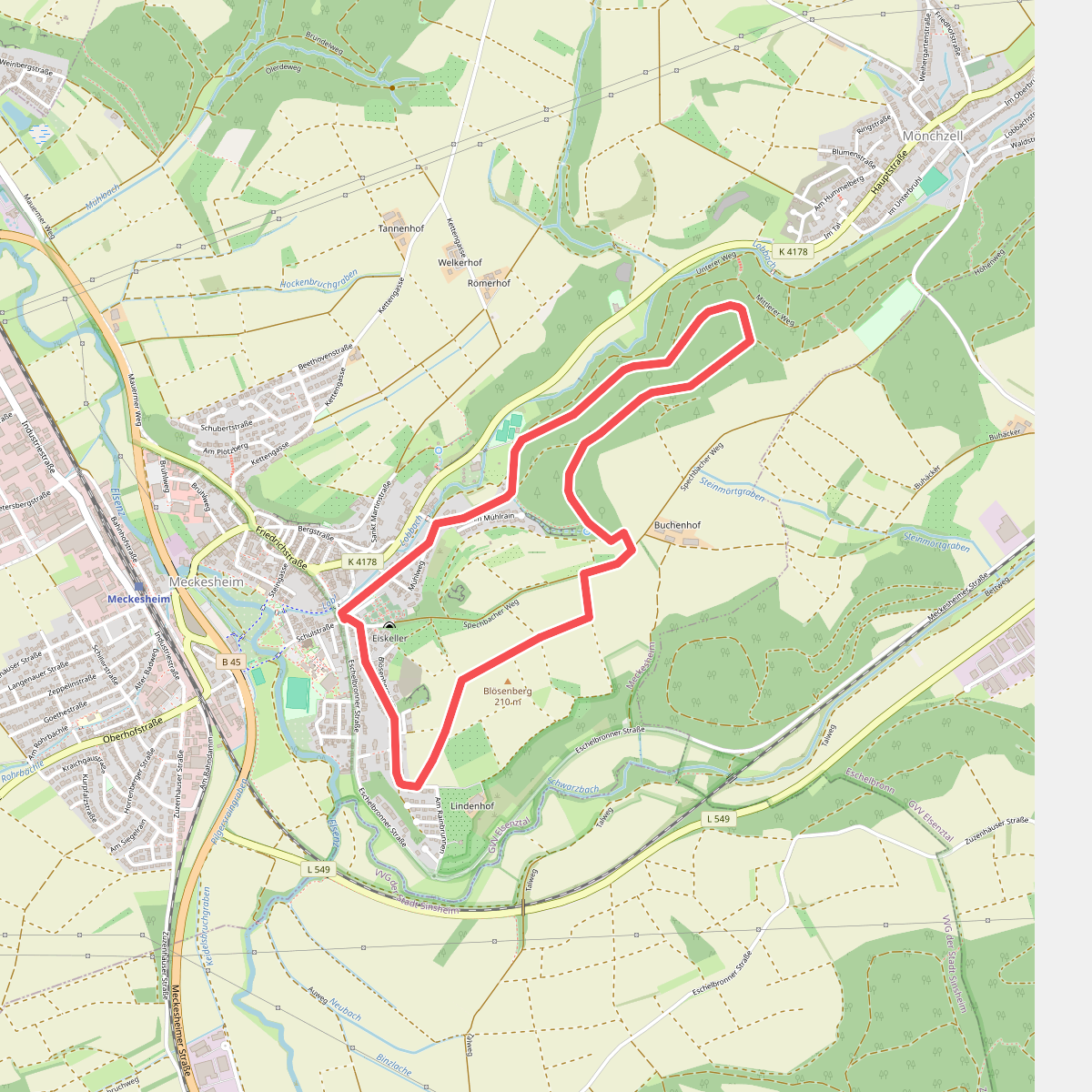 Rundwanderweg Meckesheim Buchwald 6: Blösenberg-Weg