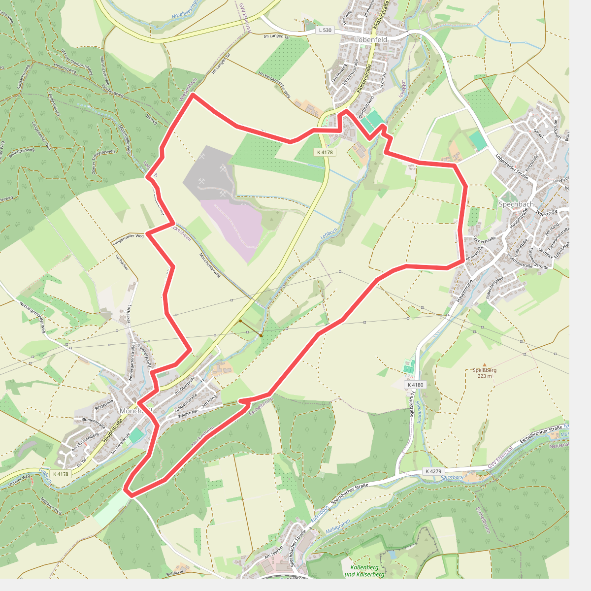 Rundwanderweg Mönchzell Sportplatz 3: Kloster-Weg