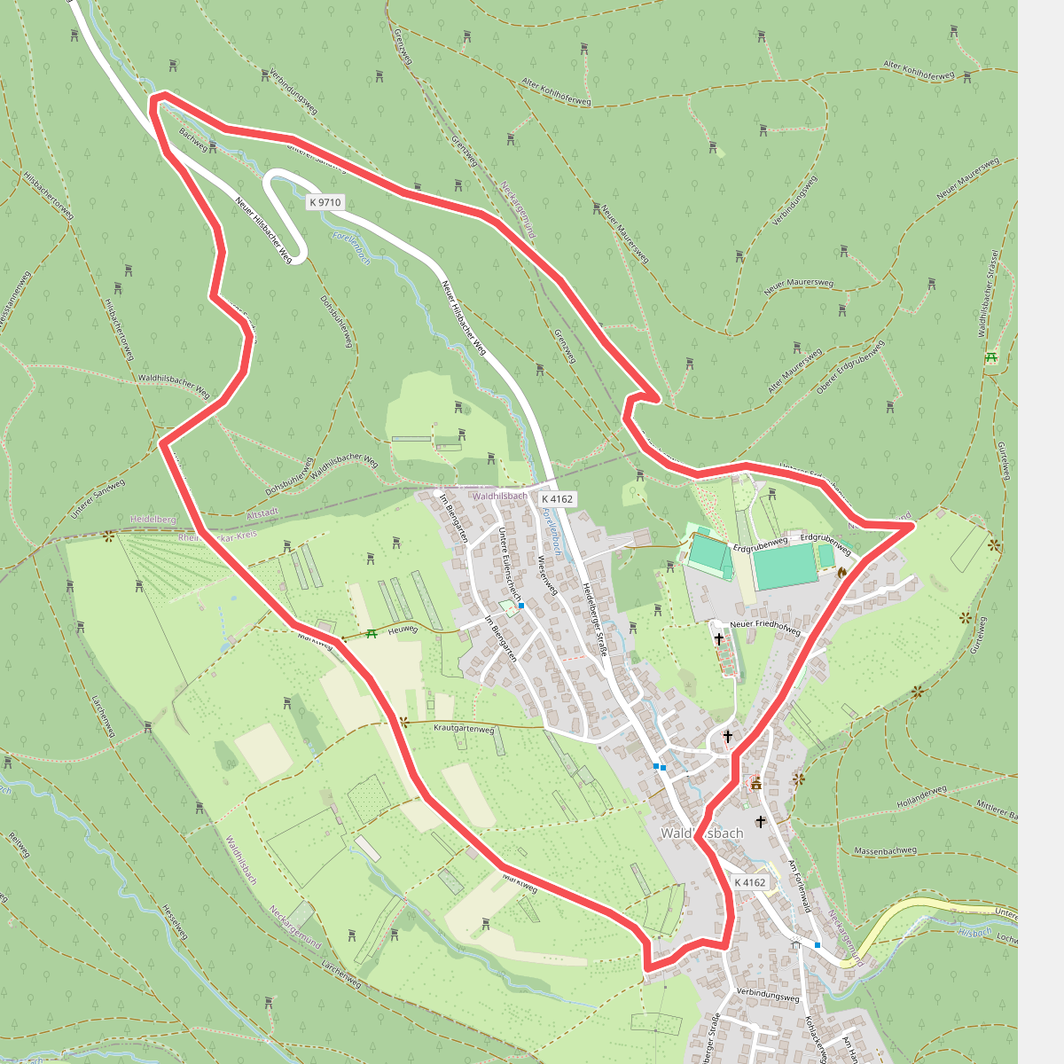 Rundwanderweg Waldhilsbach 13 - Dreibuchenhang-Weg