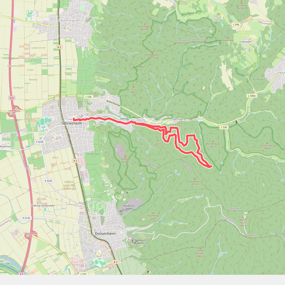 Rundwanderweg Schriesheim 1: Schornsteinweg