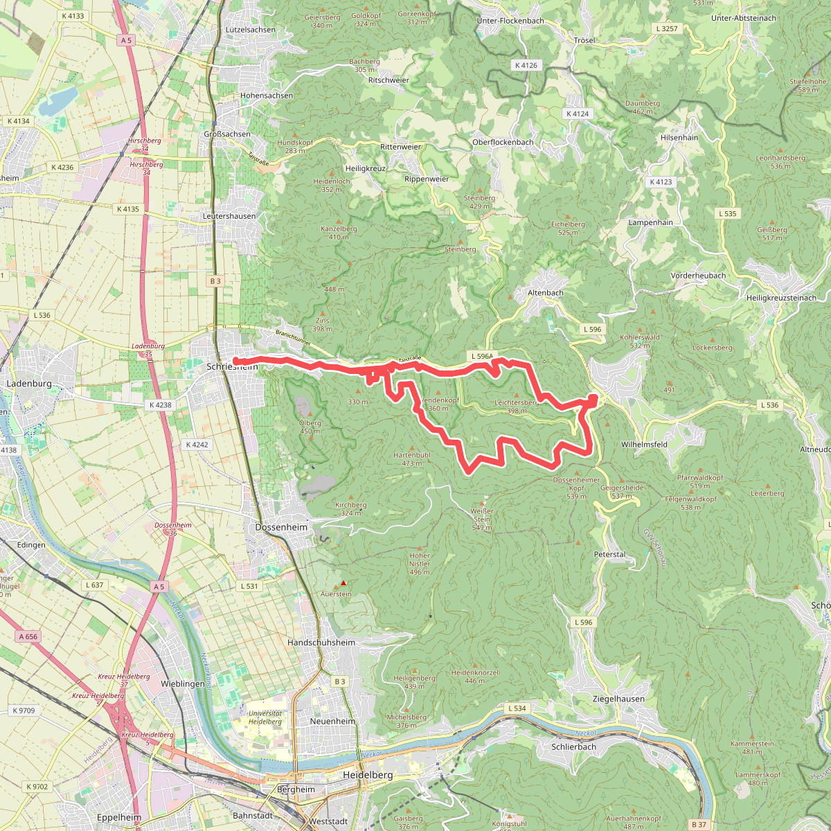 Rundwanderweg Schriesheim 2: Schriesheimer-Hof-Weg