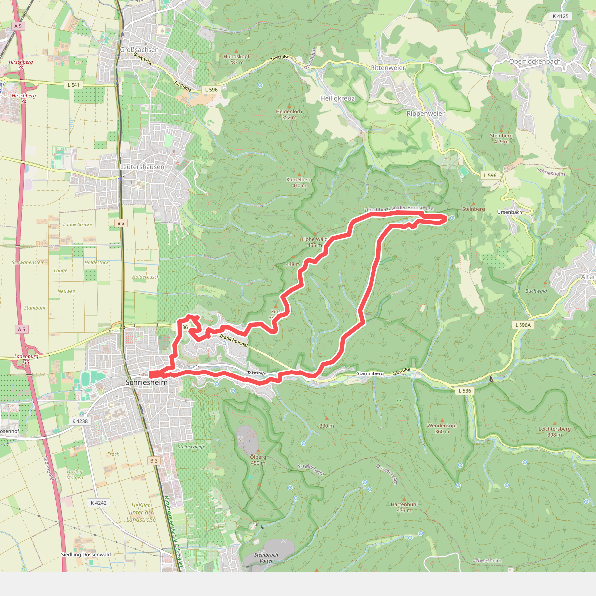 Rundwanderweg Schriesheim 3: Schriesheimer-Hütten-Weg