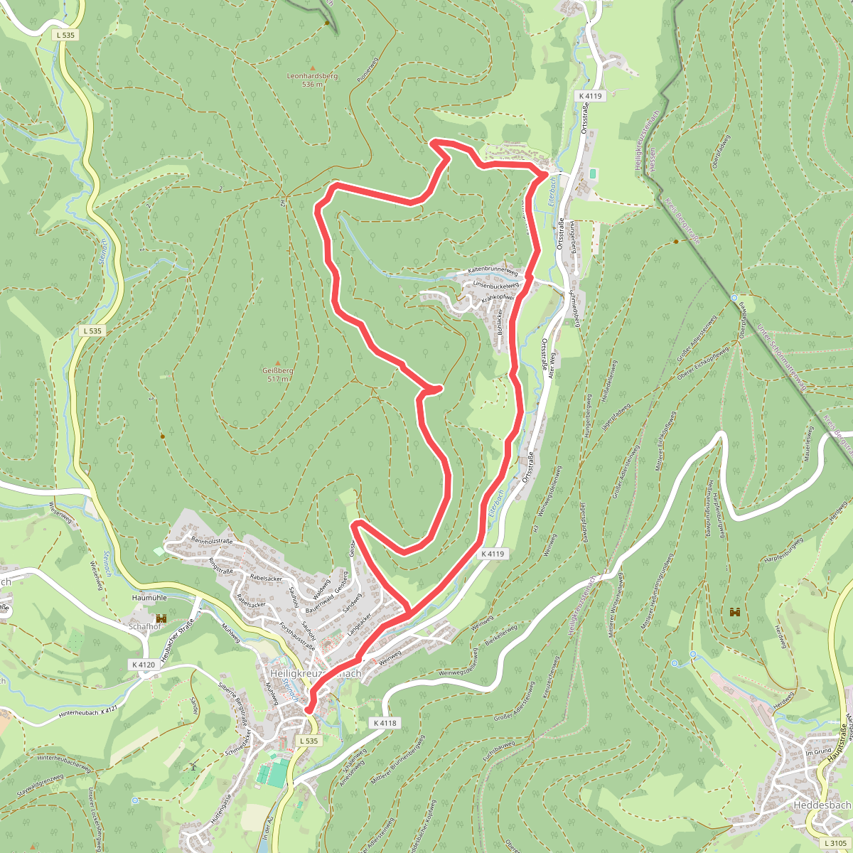Rundwanderweg Heiligkreuzsteinach 1: Eiterbachtal-Weg