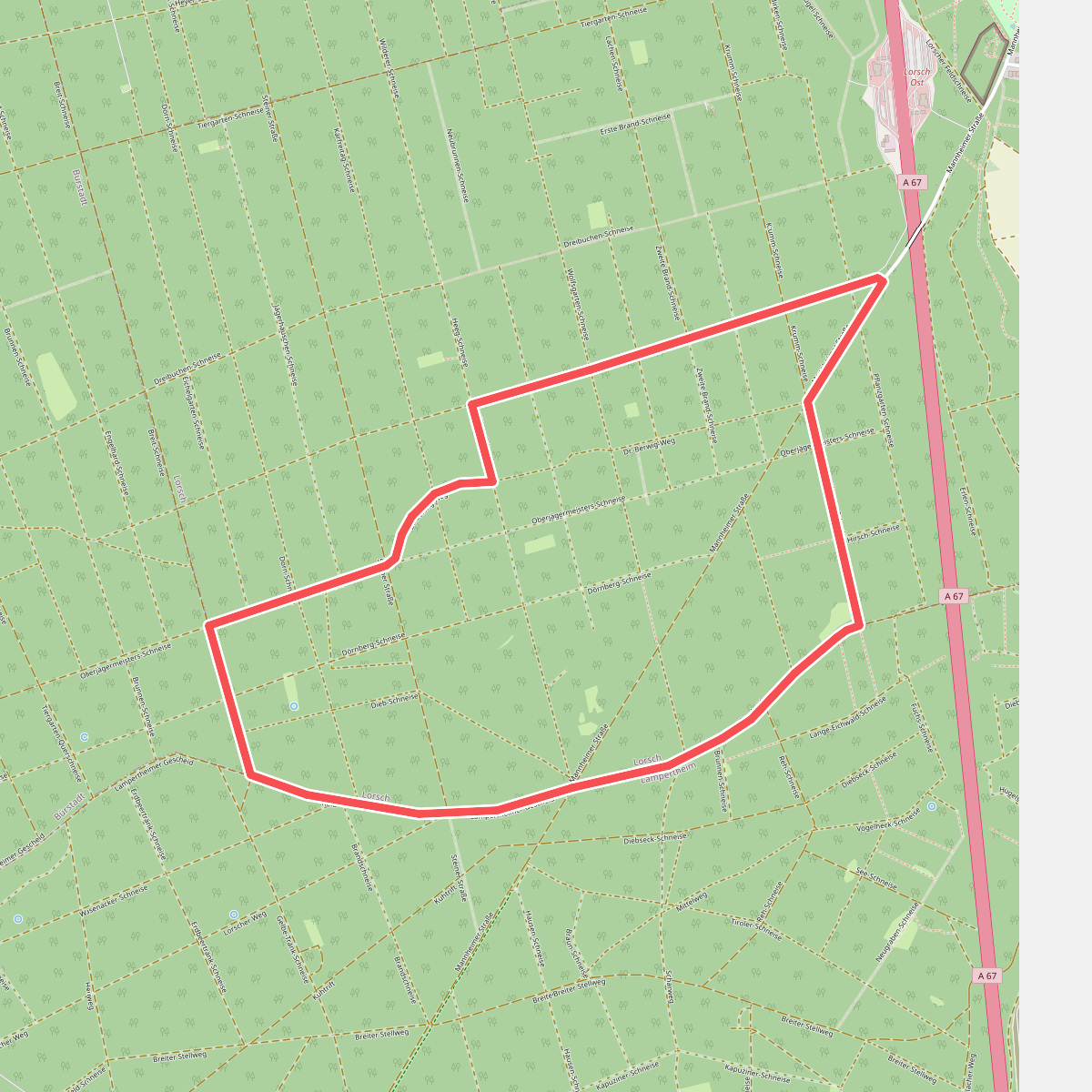 Rundwanderweg Lorsch Mannheimer Straße 1: Dr. Bermig-Weg