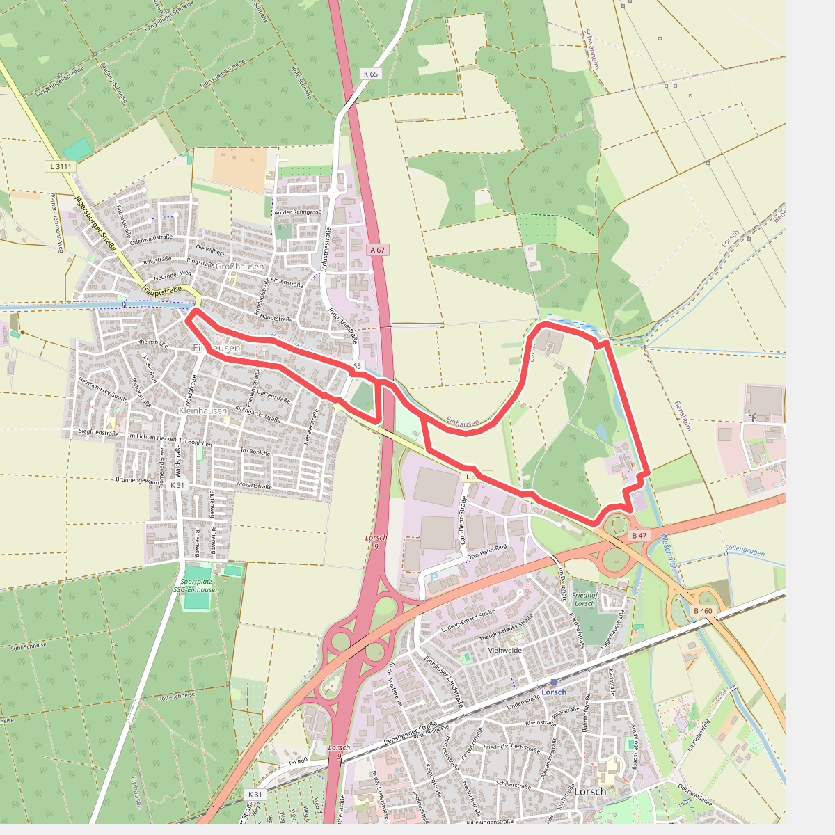 Rundwanderweg Lorsch Teschenauer Berg 2: Gewässer-Lehrpfad