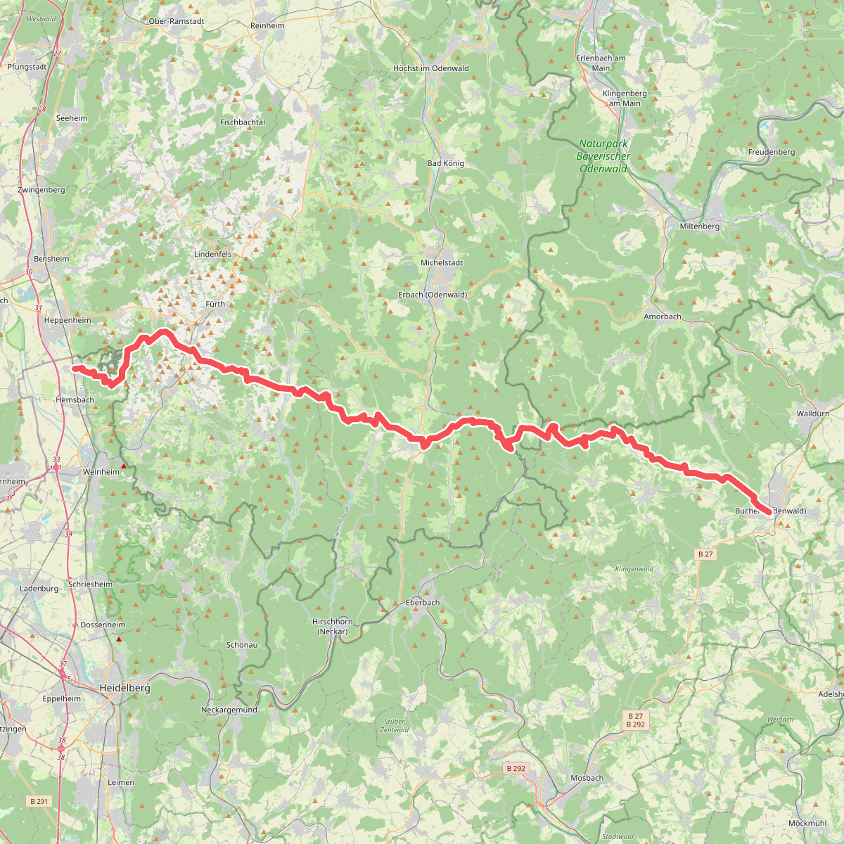 Odenwaldklub HW 26, Laudenbach - Hesselbach - Buchen