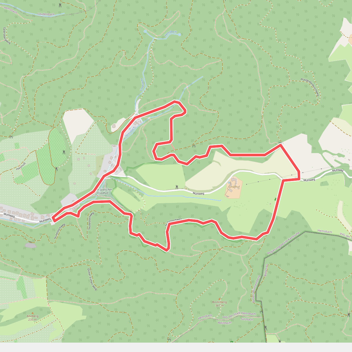 Rundwanderweg Hemsbach Schaumesklingen 2: Waldnersturm-Weg