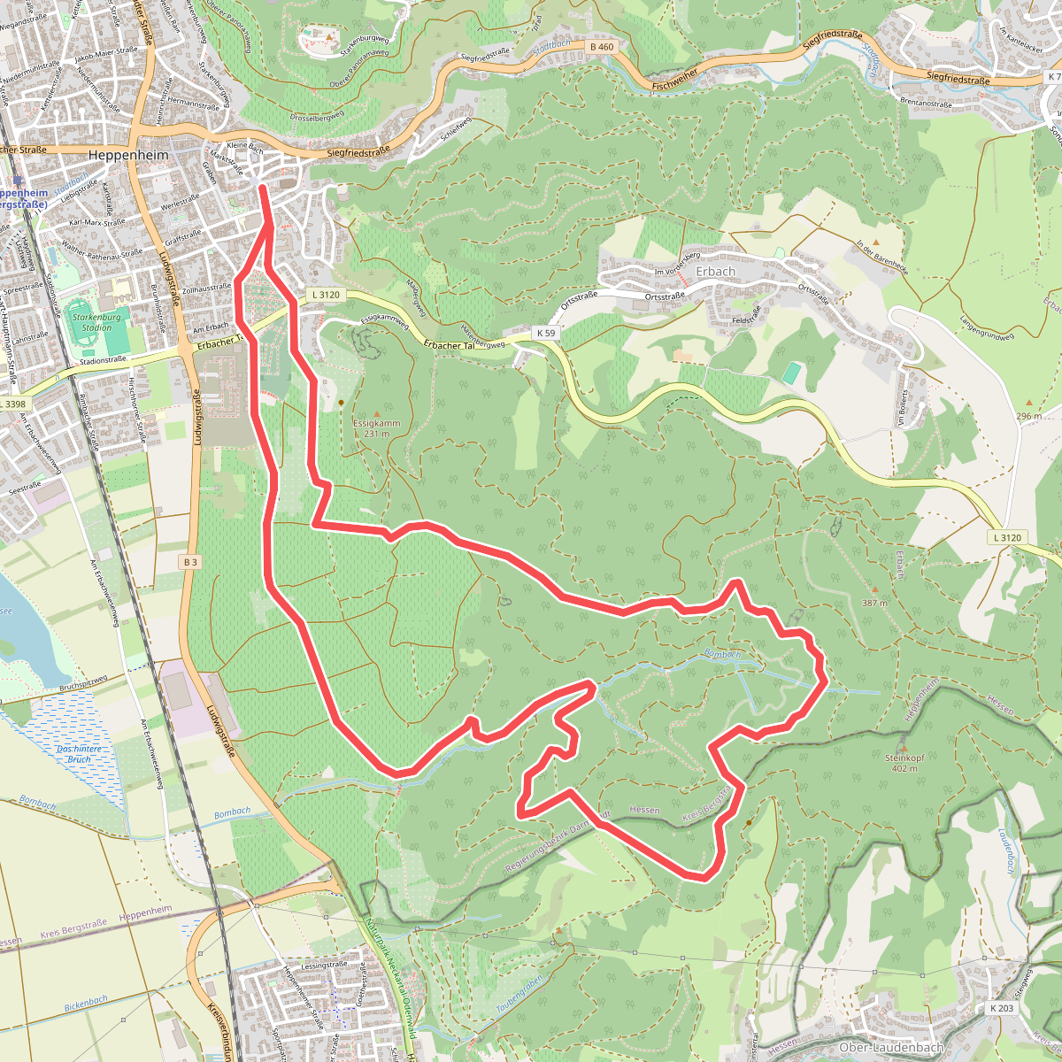 Rundwanderweg Heppenheim 3: Guldenzoll-Weg