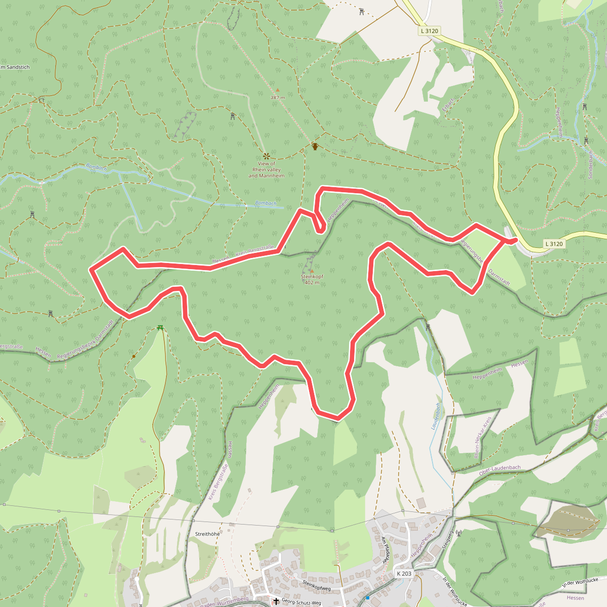 Rundwanderweg Heppenheim An der Lee 3: Um den Steinkopf