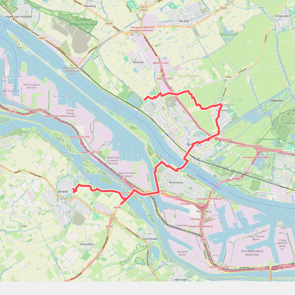 Brielle - Maassluis (Oranjeplassen) · Nederlands Kustpad 1 etappe 10