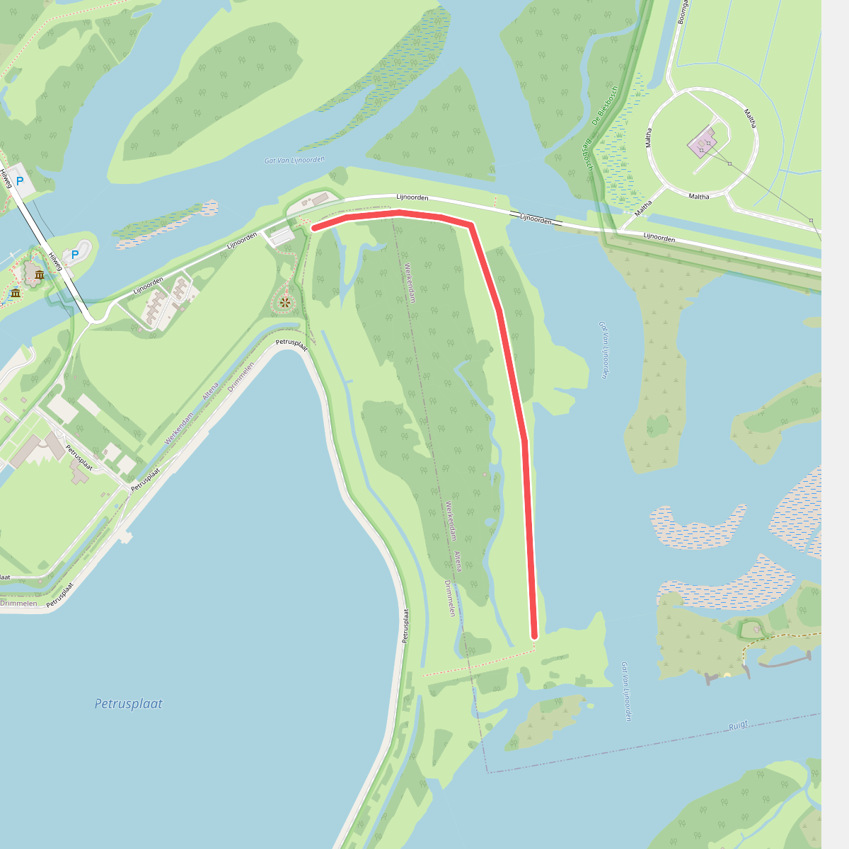 Wandelroute dijk polder Maltha