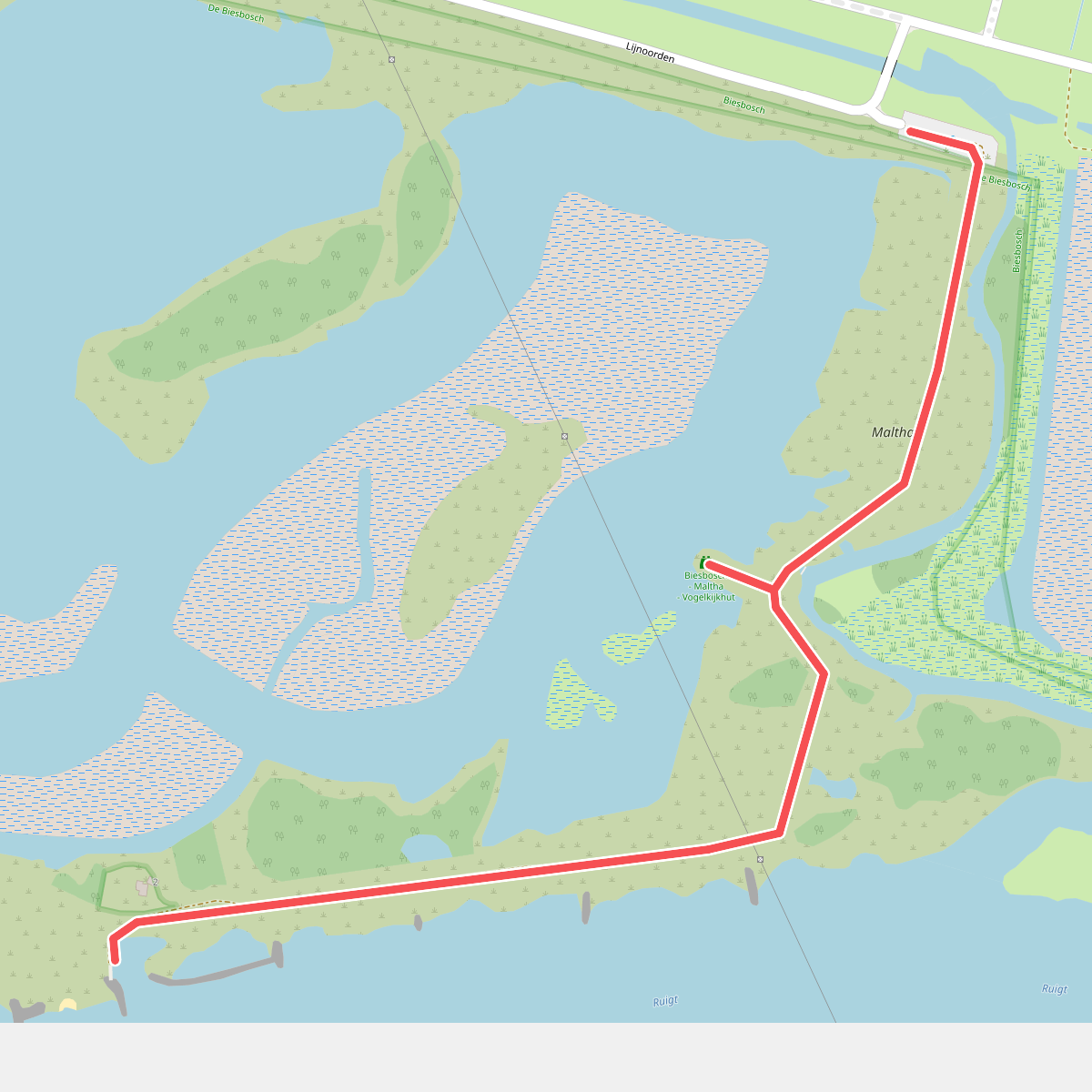 Wandelroute vogelkijkhut polder Maltha
