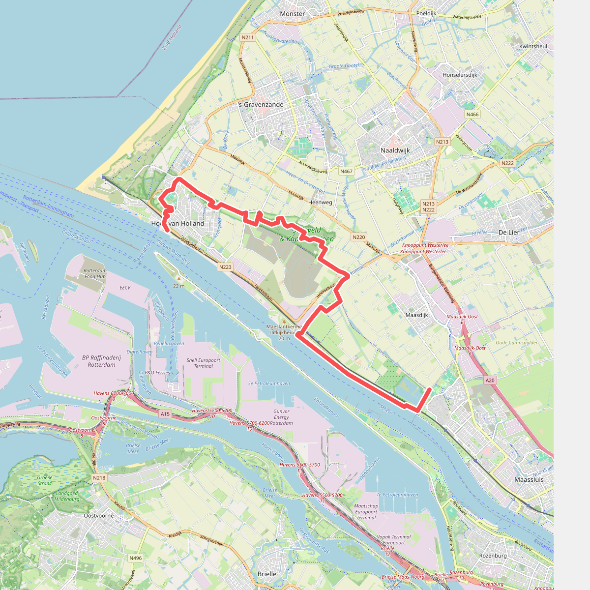 Maassluis (Oranjeplassen) - Ho · Nederlands Kustpad 1 etappe 11