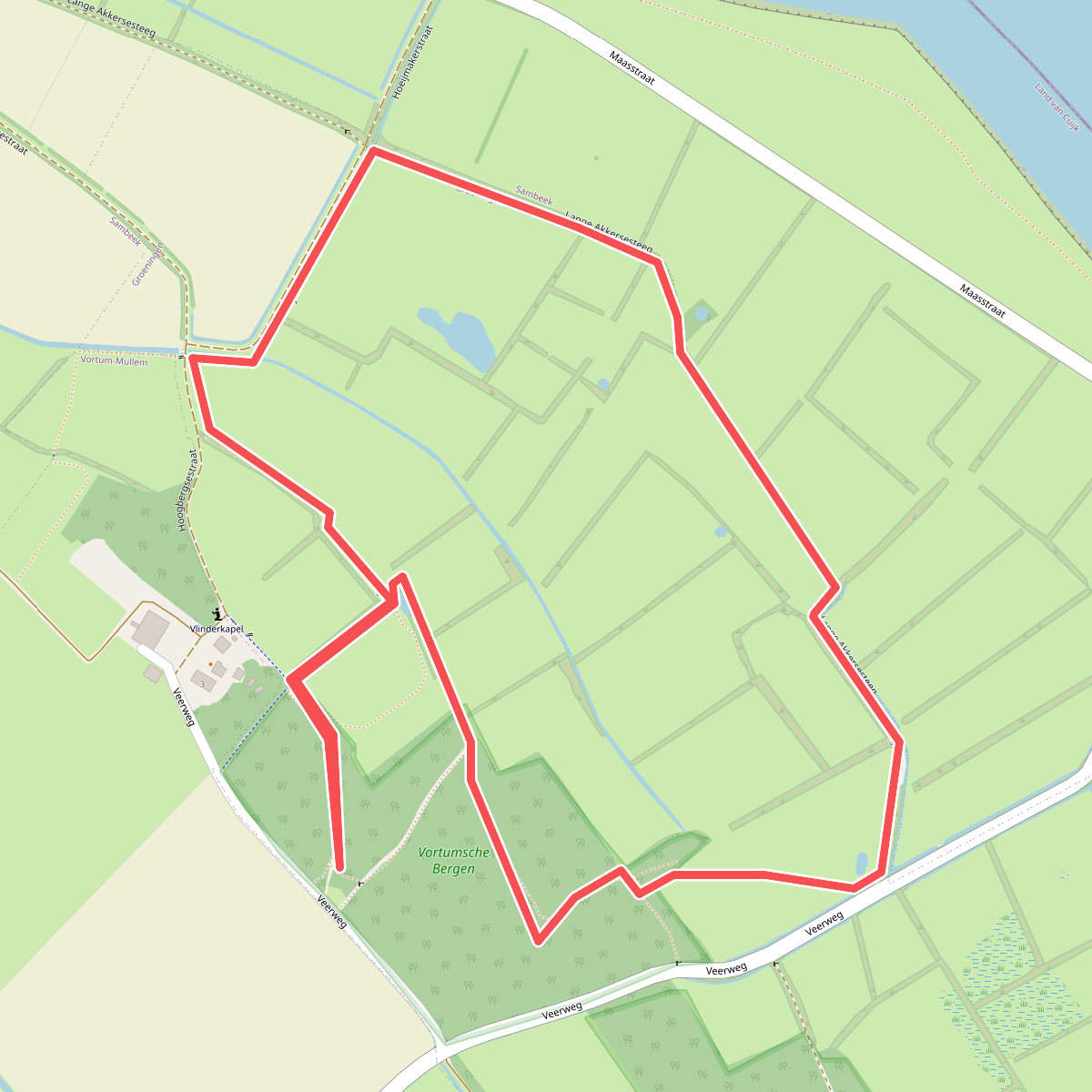 Wandelroute Laarzenpad Pontipad