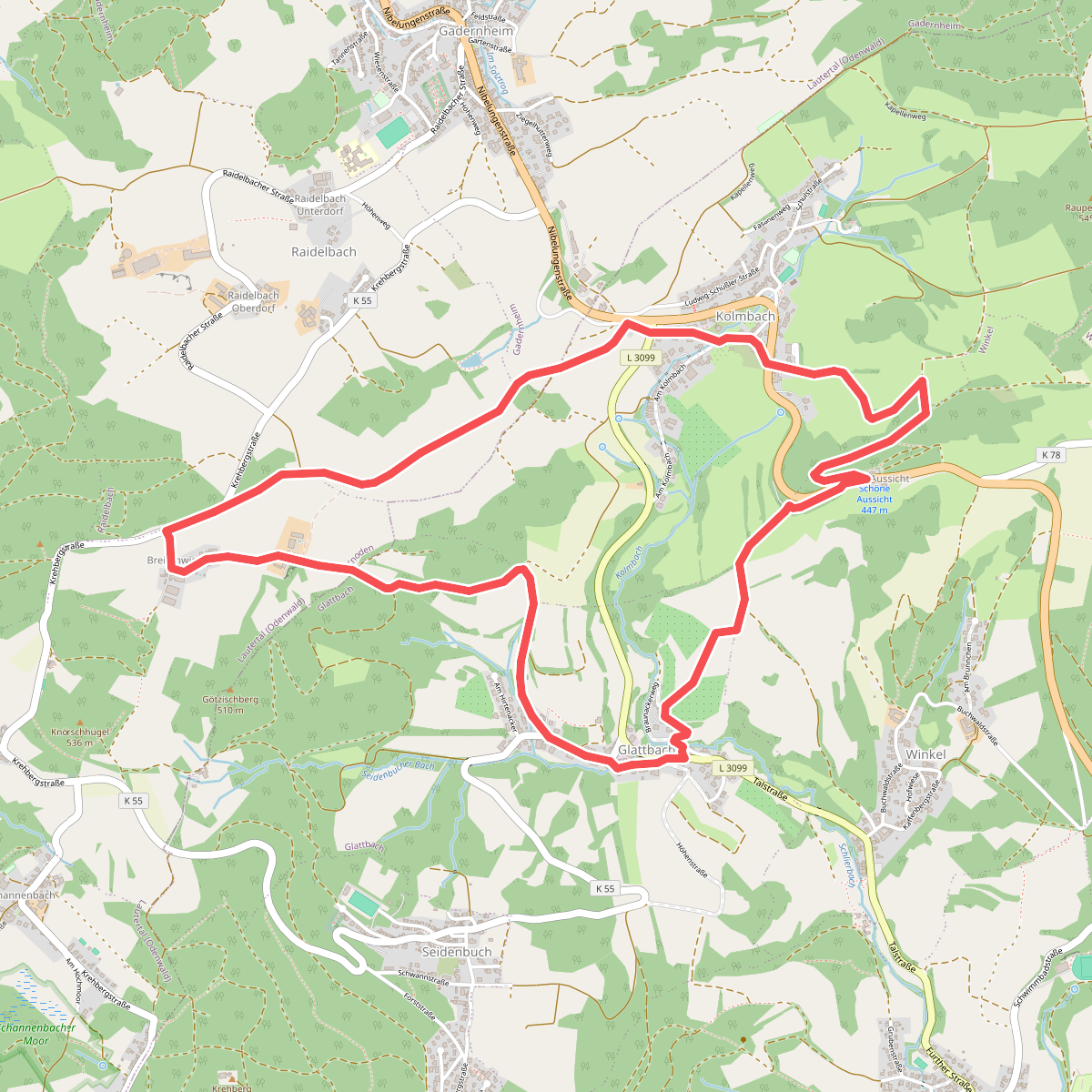 Rundwanderweg Glattbach 1: Schelmenacker-Weg