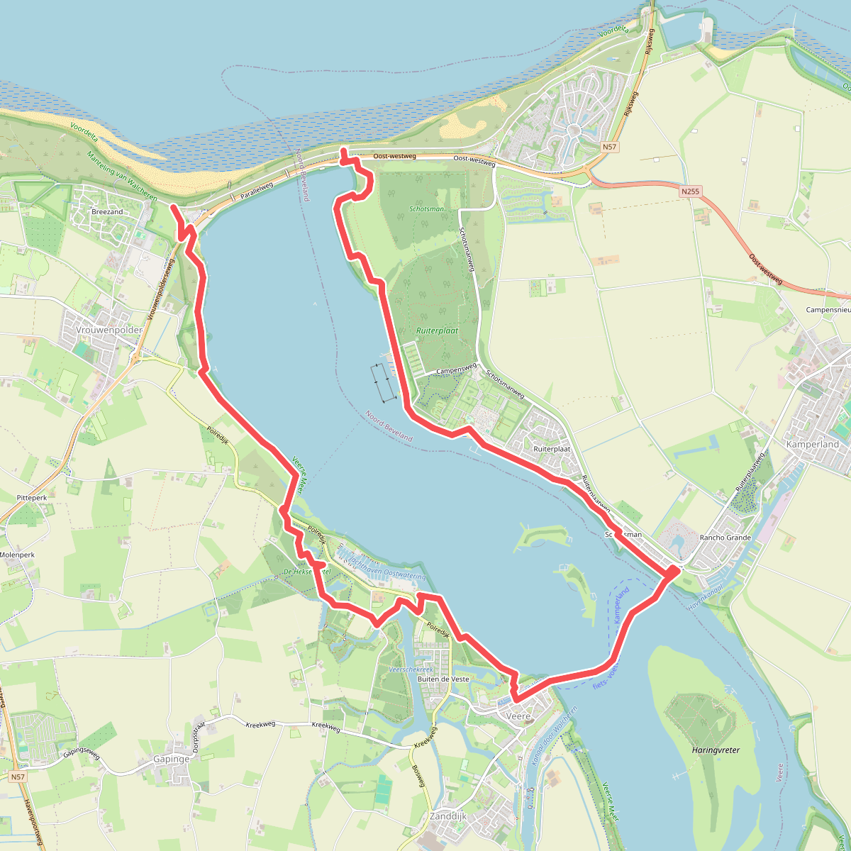 Zomerroute Veerse Meer · Nederlands Kustpad 1 etappe 12