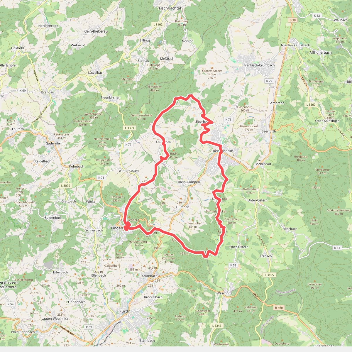 Rundwanderweg Reichelsheim 6: Nibelungentour