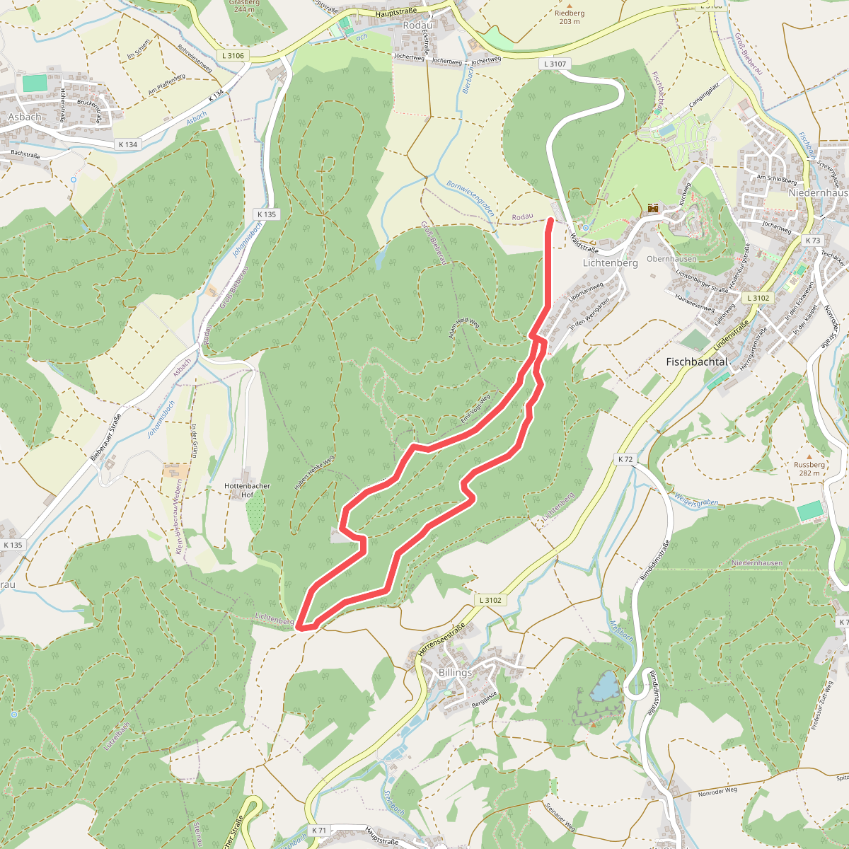 Rundwanderweg Fischbachtal Riedbusch 3: Kernbach-Weg