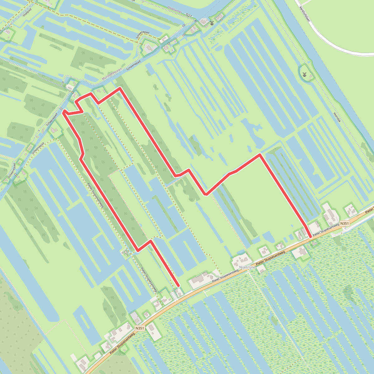 Wandelroute Laarzenpad Rottige Meente