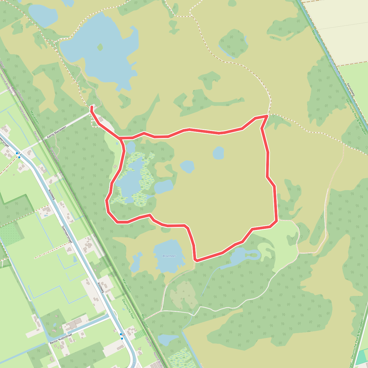 Wandelroute Mariapeel rood