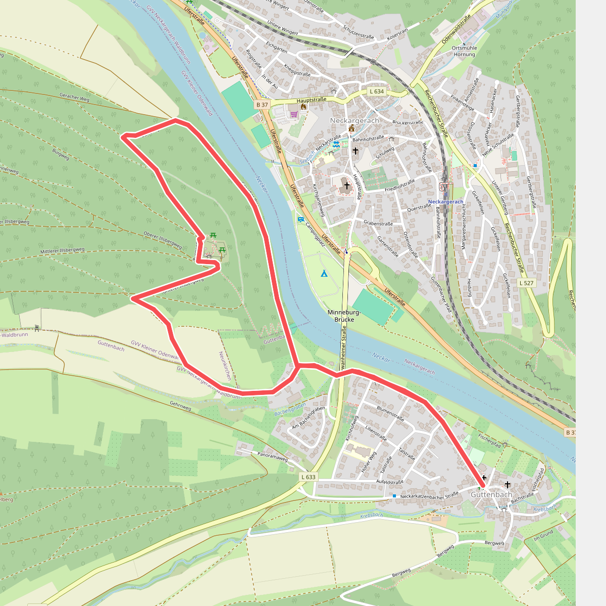 Rundwanderweg Guttenbach 1: Minneburg-Weg