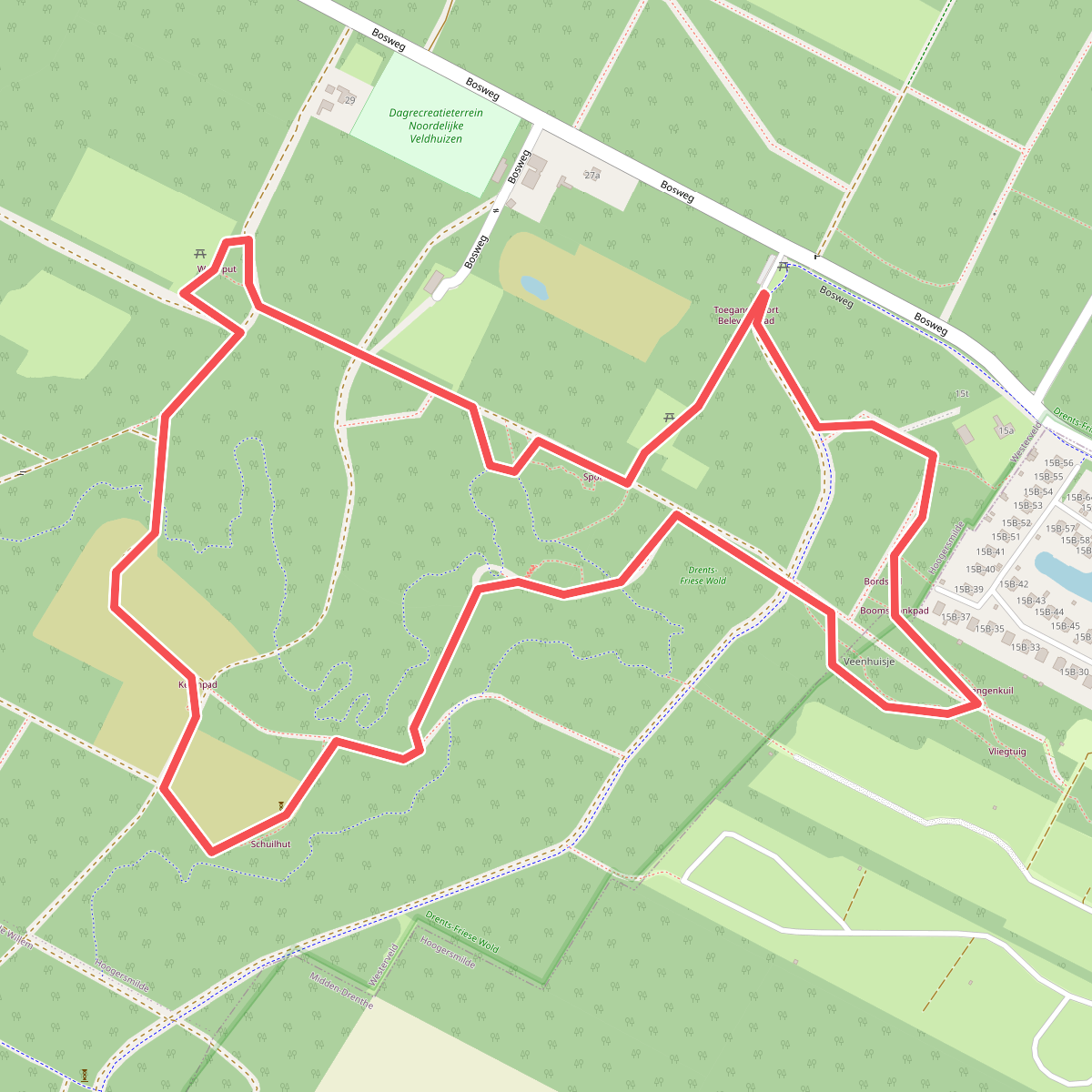 Wandelroute Belevingspad Hoogersmilde